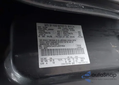 2001 Ford Expedition Xlt z USA, uszkodzony, nr VIN 1FMPU16L51LA31864